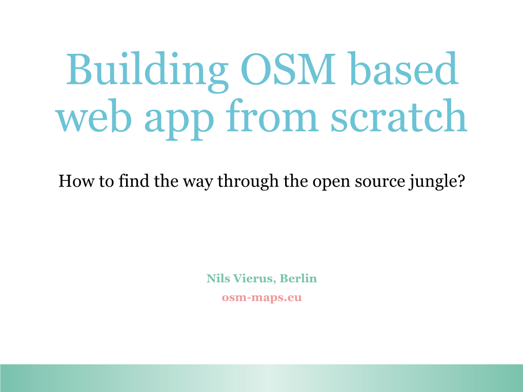 Build OSM Based Web