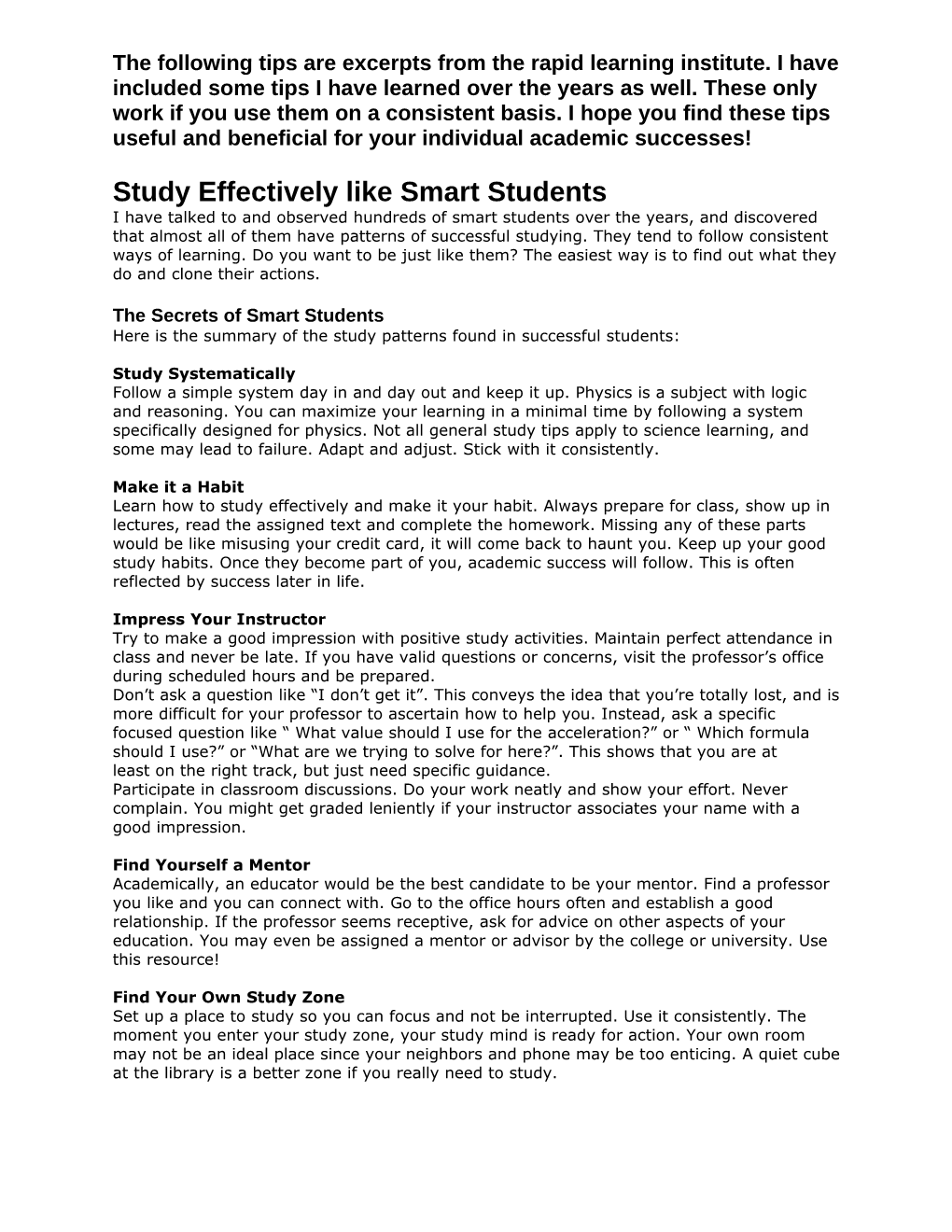 Study Effectively Like Smart Students