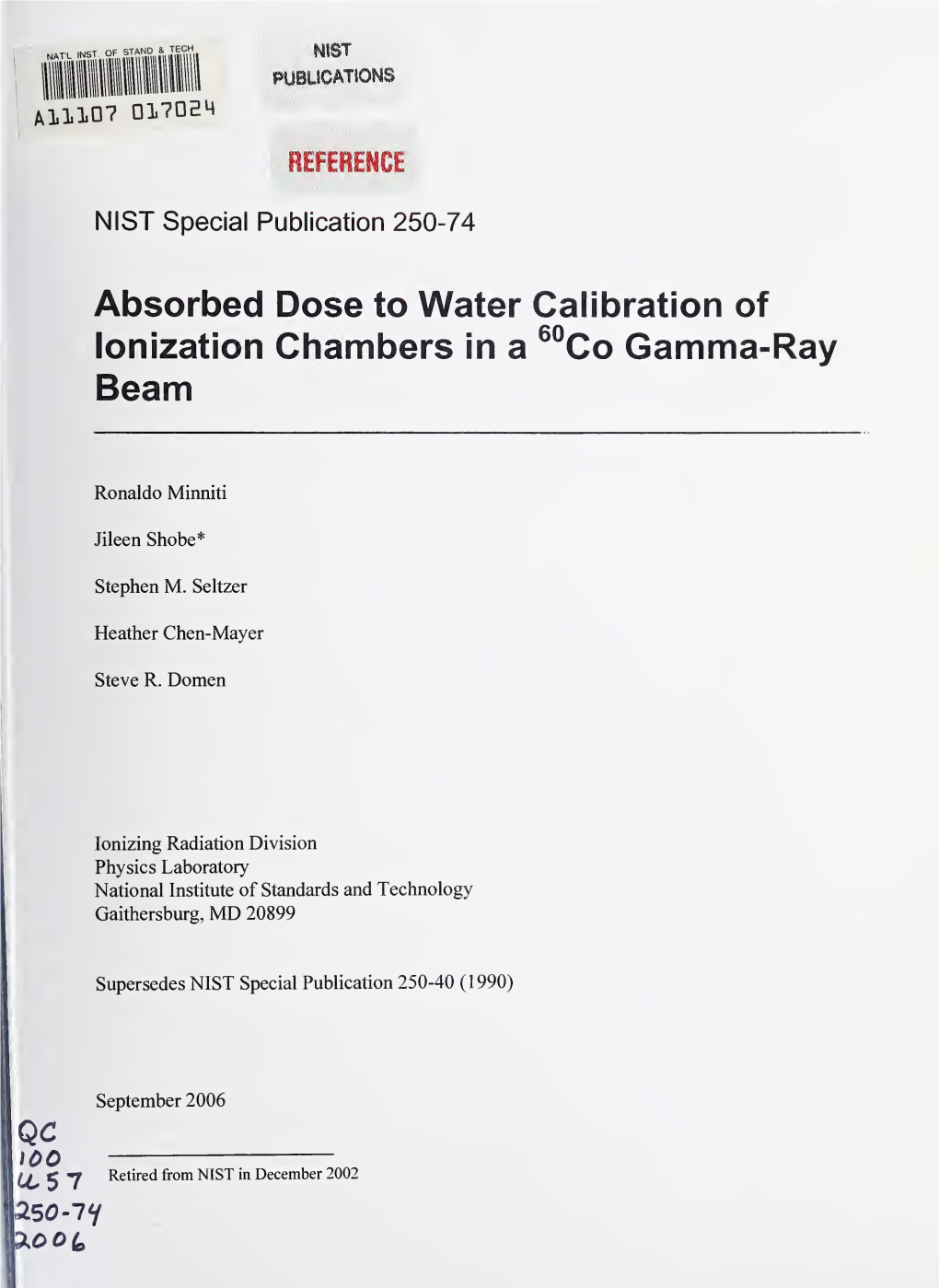 Absorbed Dose to Water Calibration of Ionization Chambers in a ??Co