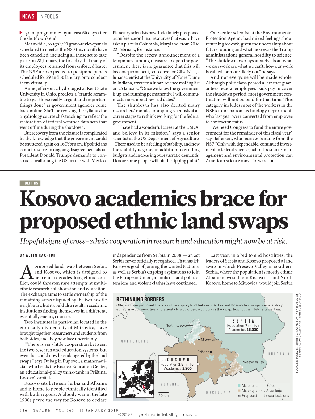 Kosovo Academics Brace for Proposed Ethnic Land Swaps Hopeful Signs of Cross-Ethnic Cooperation in Research and Education Might Now Be at Risk