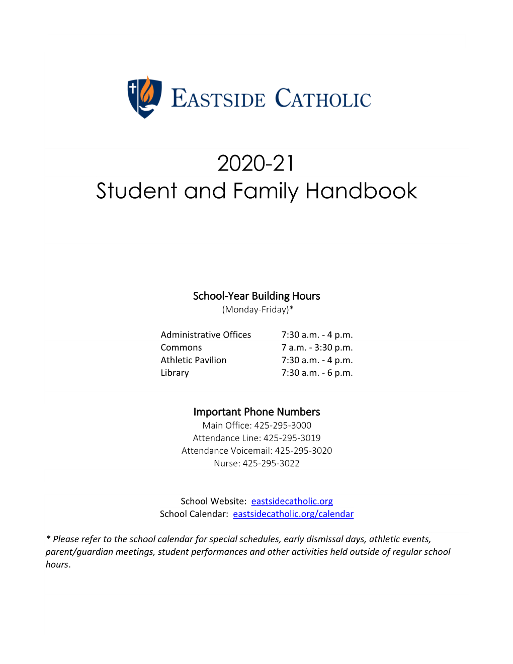 2020-21 Student and Family Handbook