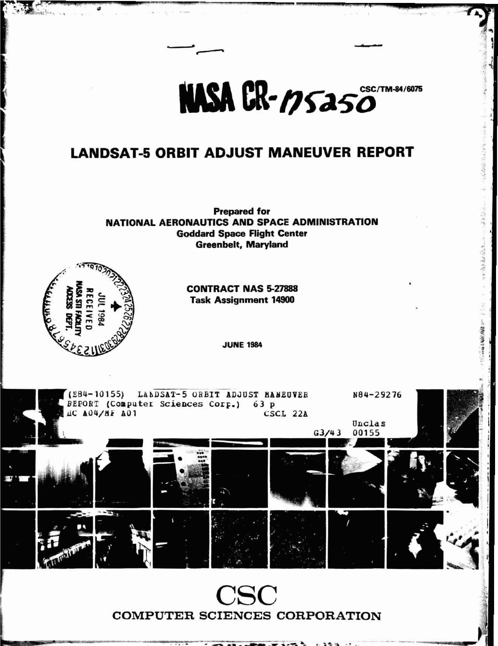 Landsat-5 Orbit Adjust Maneuver Report