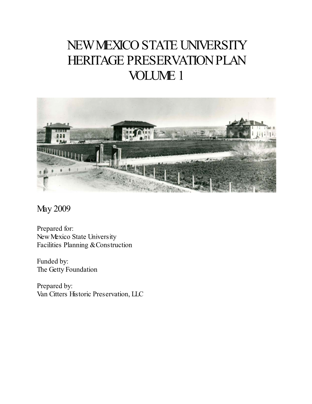Heritage Preservation Plan Volume I