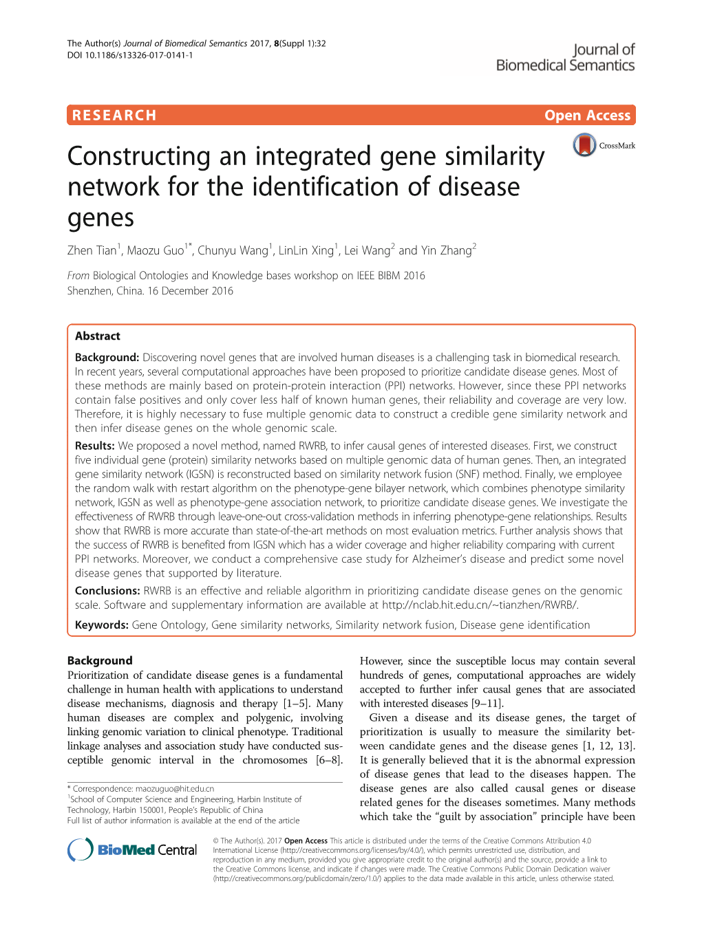 Constructing an Integrated Gene Similarity Network for The