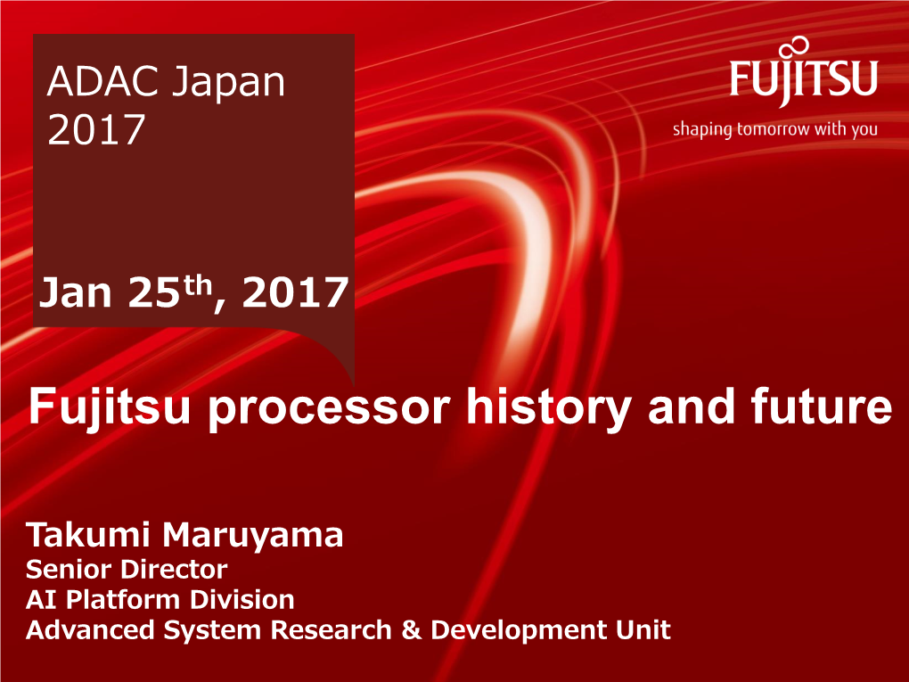 Fujitsu Processor History and Future
