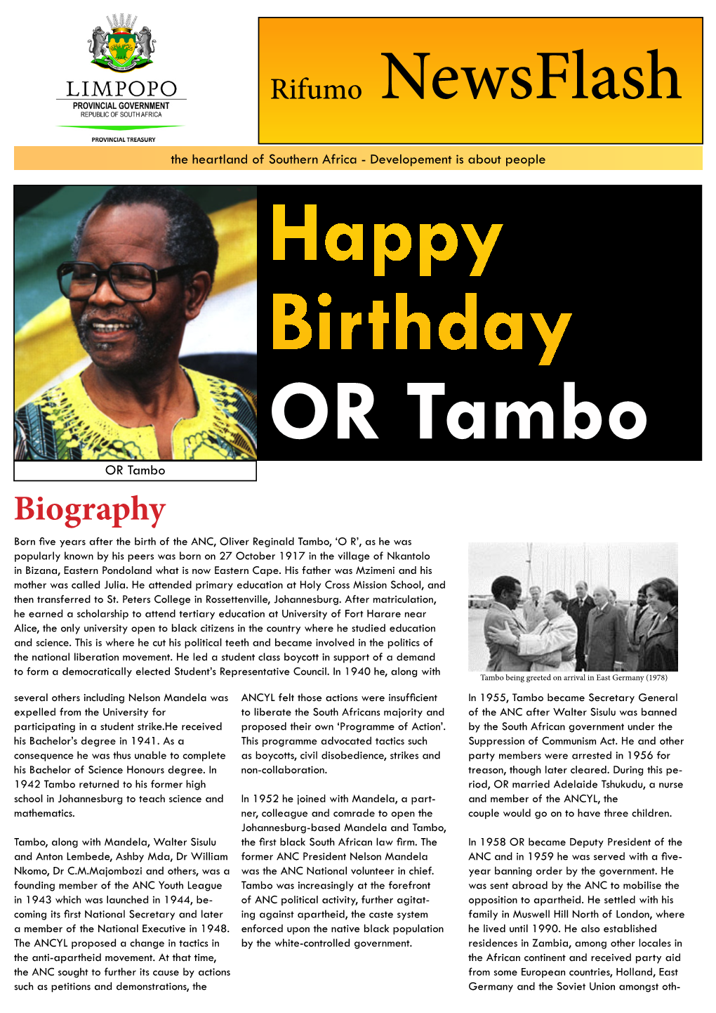 Happy Birthday OR Tambo