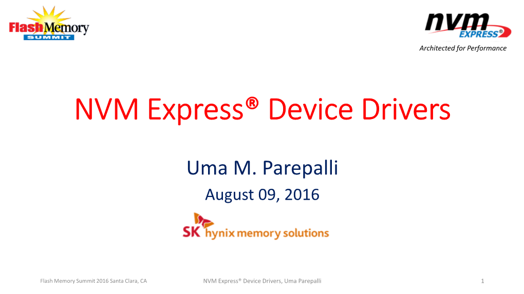 NVM Express® Device Drivers