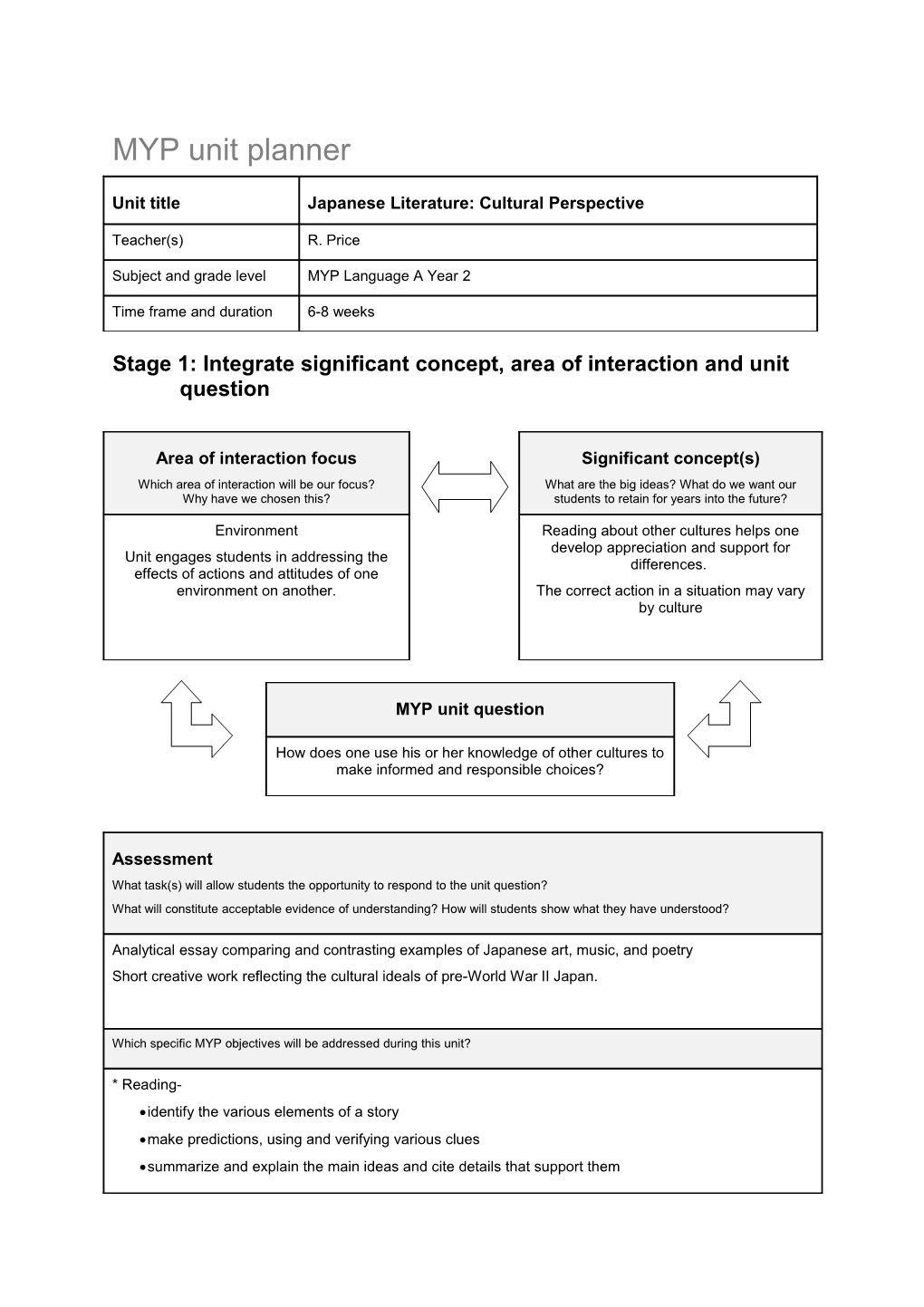 MYP Unit Planner s9