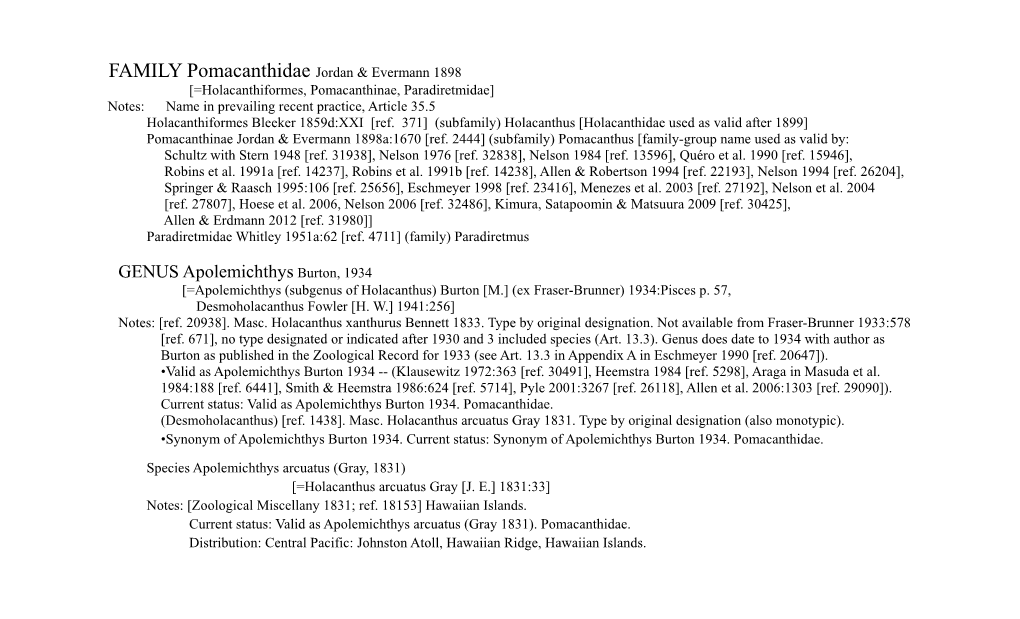 GENUS Apolemichthys Burton, 1934 [=Apolemichthys (Subgenus of Holacanthus) Burton [M.] (Ex Fraser-Brunner) 1934:Pisces P