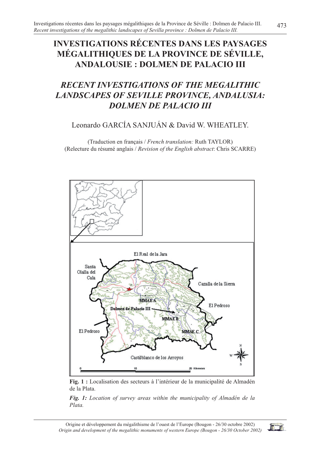 Investigations Récentes Dans Les Paysages Mégalithiques De La Province De Séville : Dolmen De Palacio III