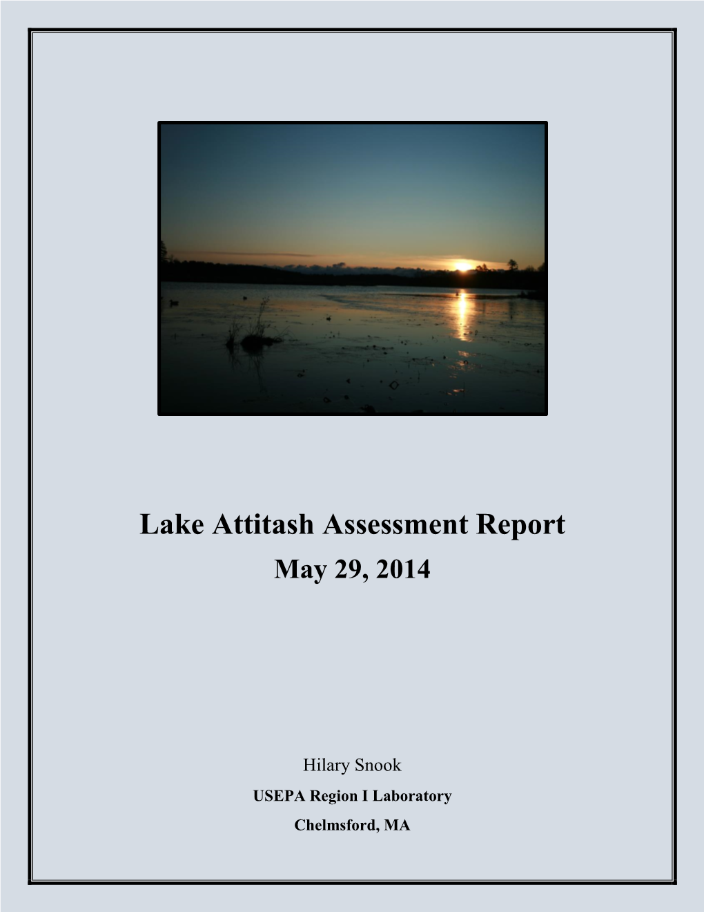 Lake Attitash Assessment Report, May 29, 2014