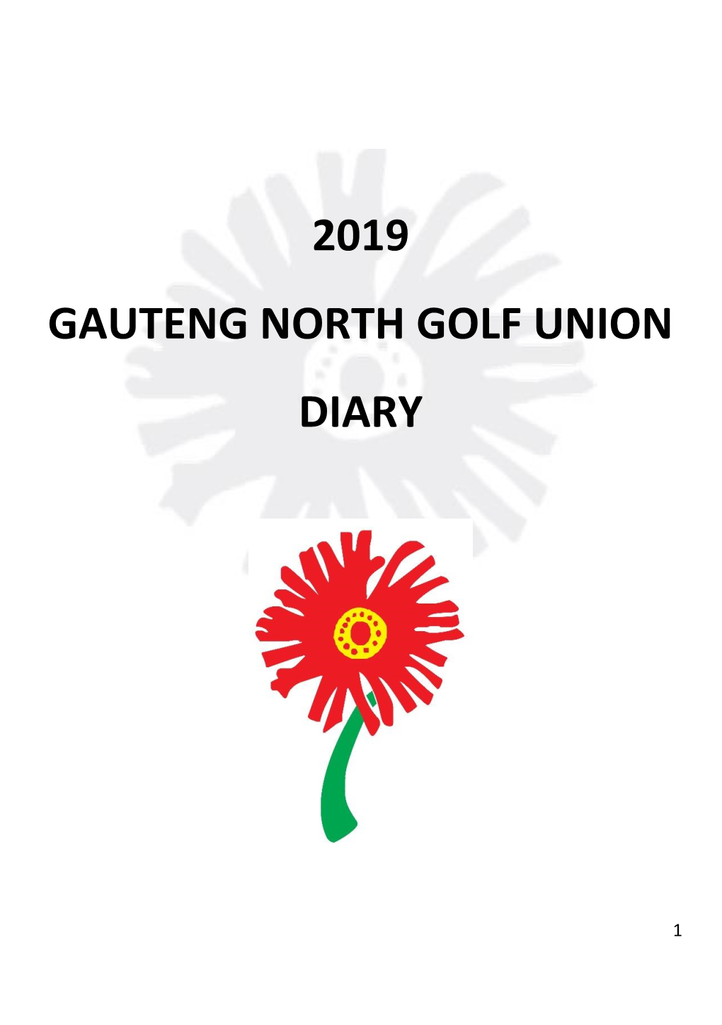 2019 Gauteng North Golf Union Diary