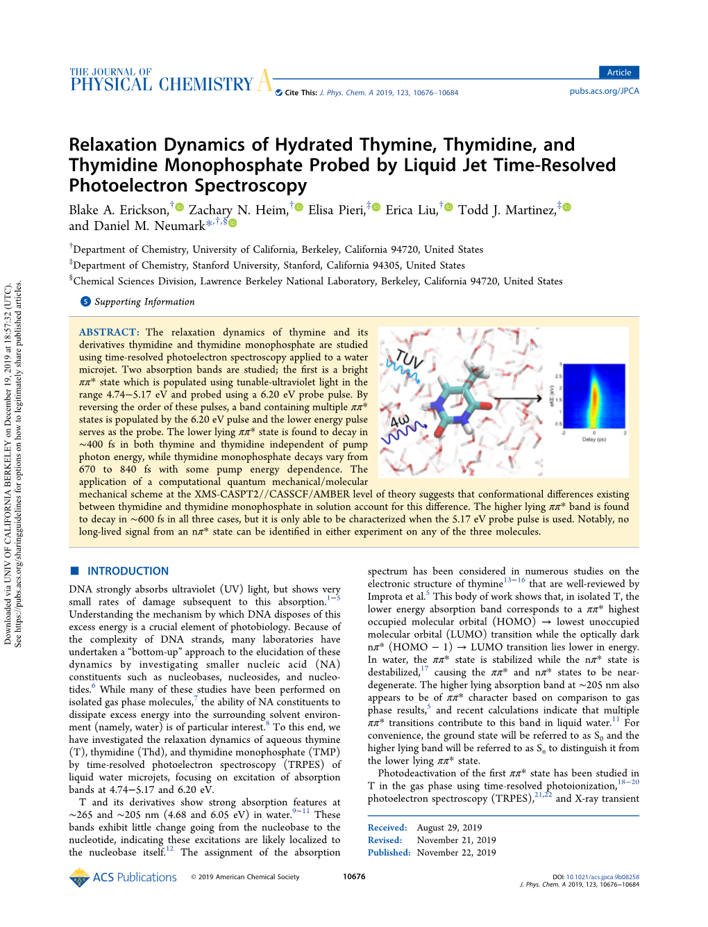 Relaxation Dynamics of Hydrated Thymine, Thymidine, and Thymidine Monophosphate Probed by Liquid Jet Time-Resolved Photoelectron Spectroscopy Blake A