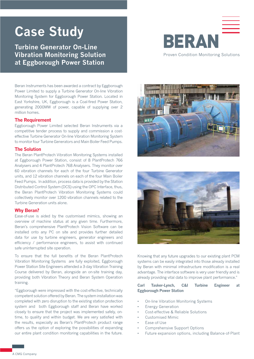 Case Study Turbine Generator On-Line Vibration Monitoring Solution at Eggborough Power Station