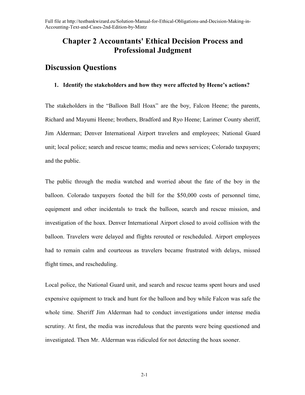 Chapter 2 Accountants' Ethical Decision Process and Professional Judgment