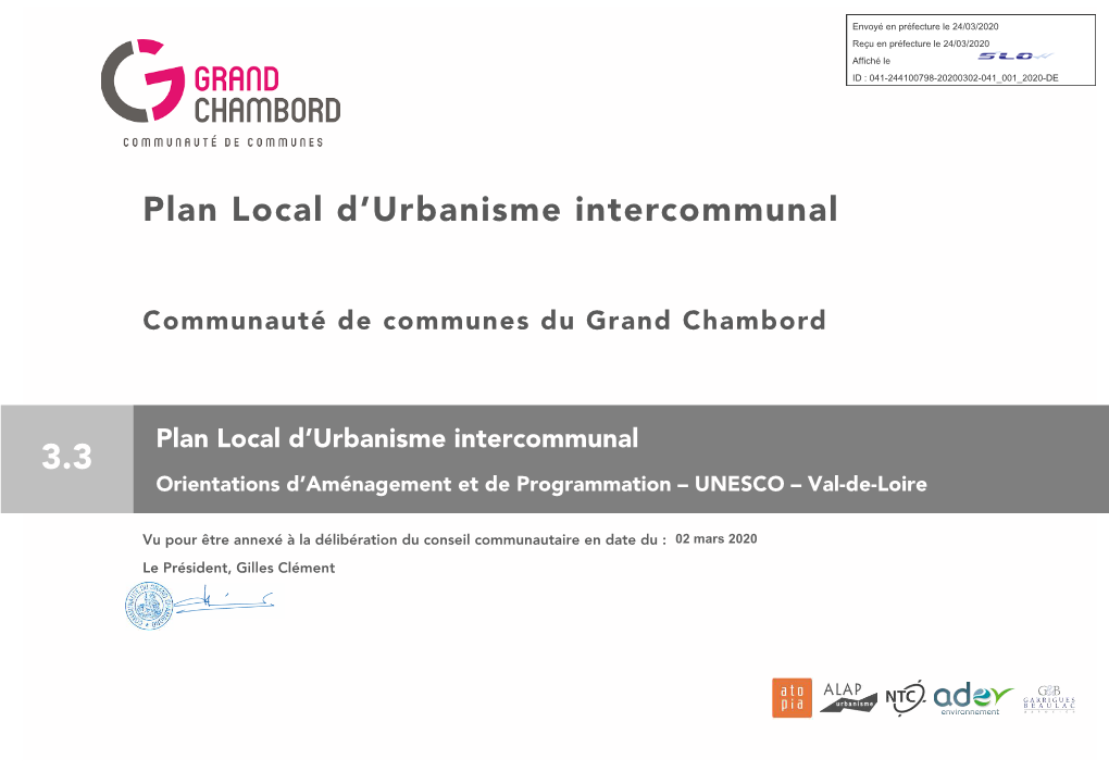 Plan Local D'urbanisme Intercommunal