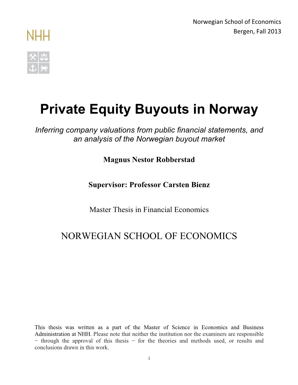 Private Equity Buyouts in Norway