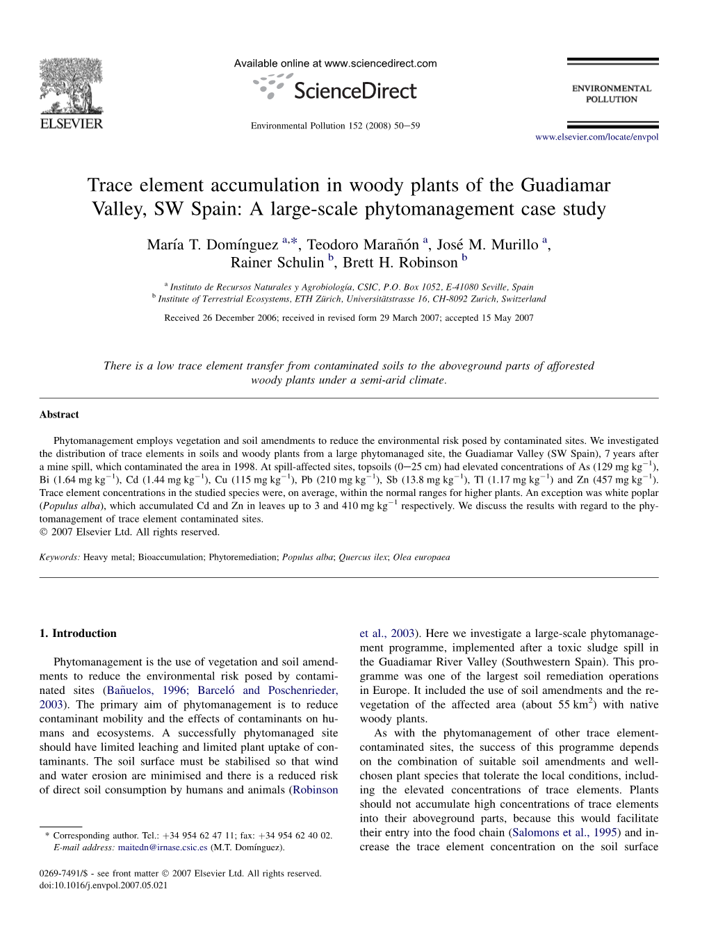 (2008). Trace Element Accumulation in Woody