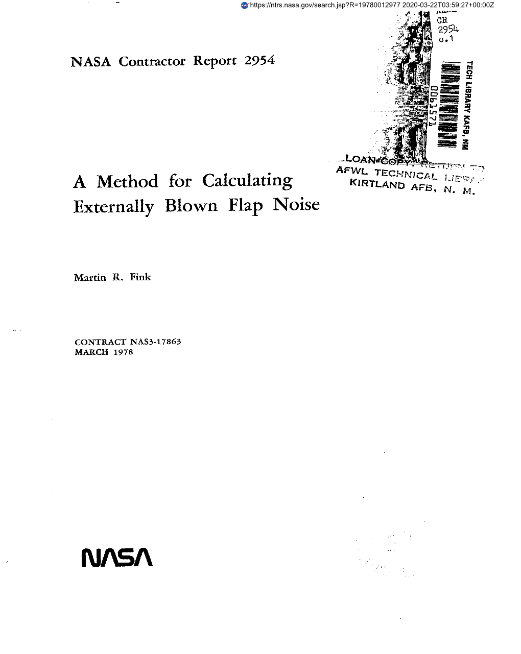 A Method Externally for Calculating Blown Flap Noise