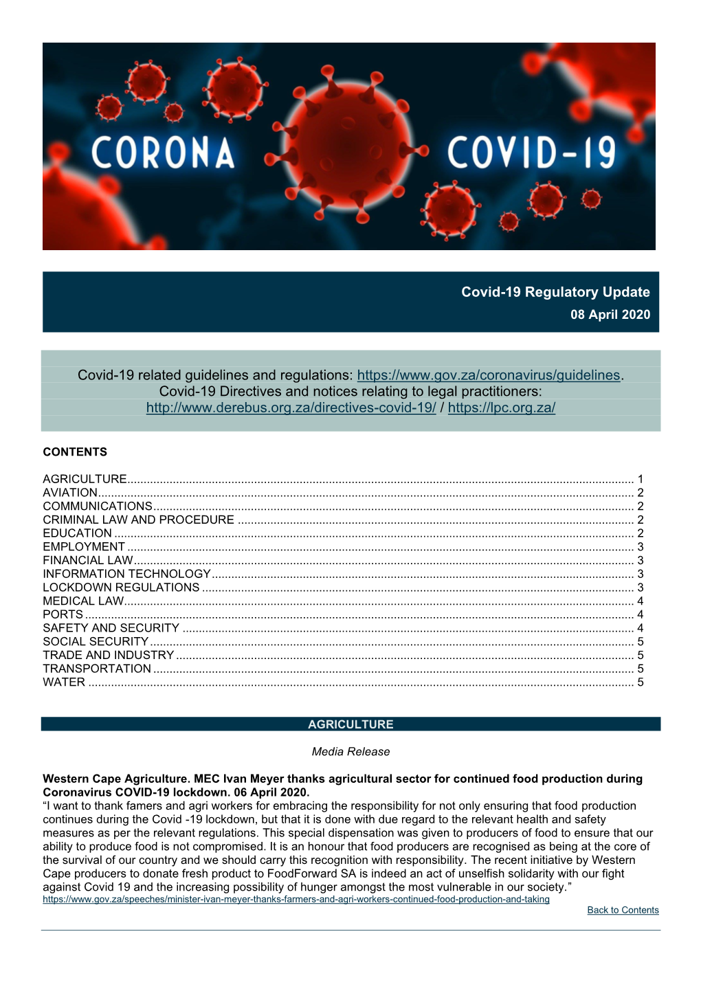 Covid-19 Regulatory Update 08Apr2020