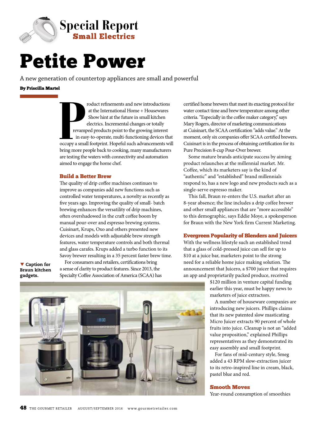 Petite Power a New Generation of Countertop Appliances Are Small and Powerful by Priscilla Martel