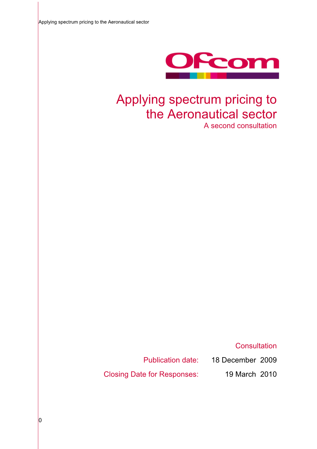 Applying Spectrum Pricing to the Aeronautical Sector