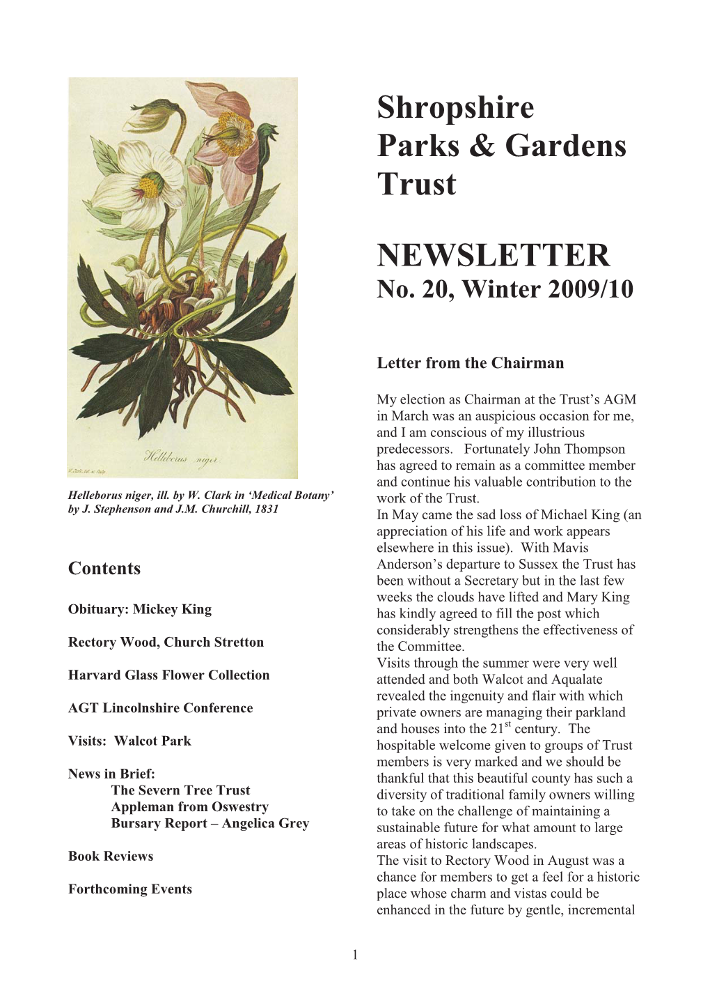 Shropshire Parks & Gardens Trust NEWSLETTER