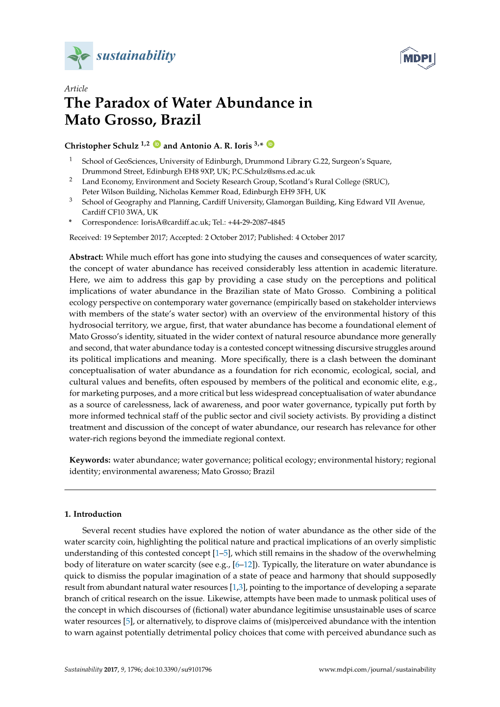 The Paradox of Water Abundance in Mato Grosso, Brazil