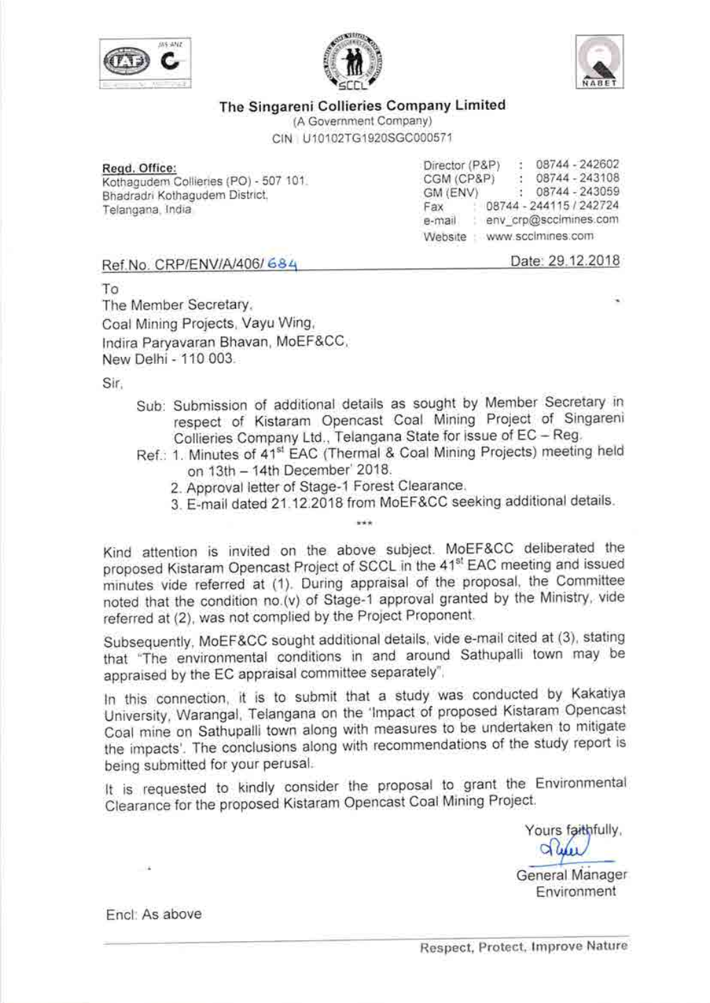 41St EAC Meeting Minutes of Kistaram Opencast Coal Mining Project