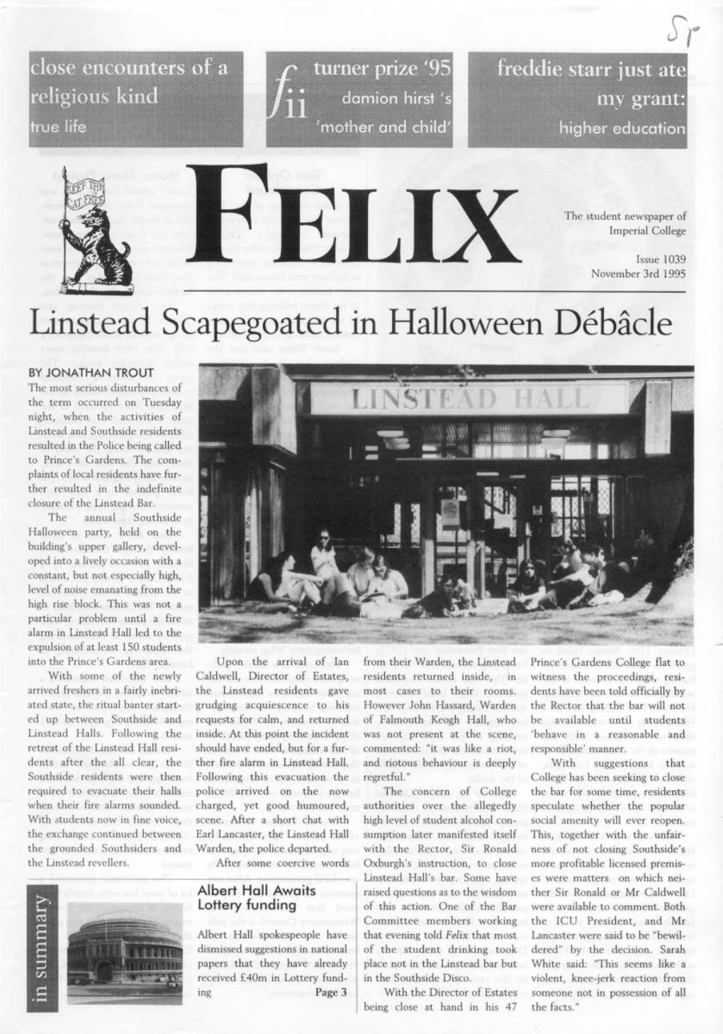 Felix Issue 1016, 1995