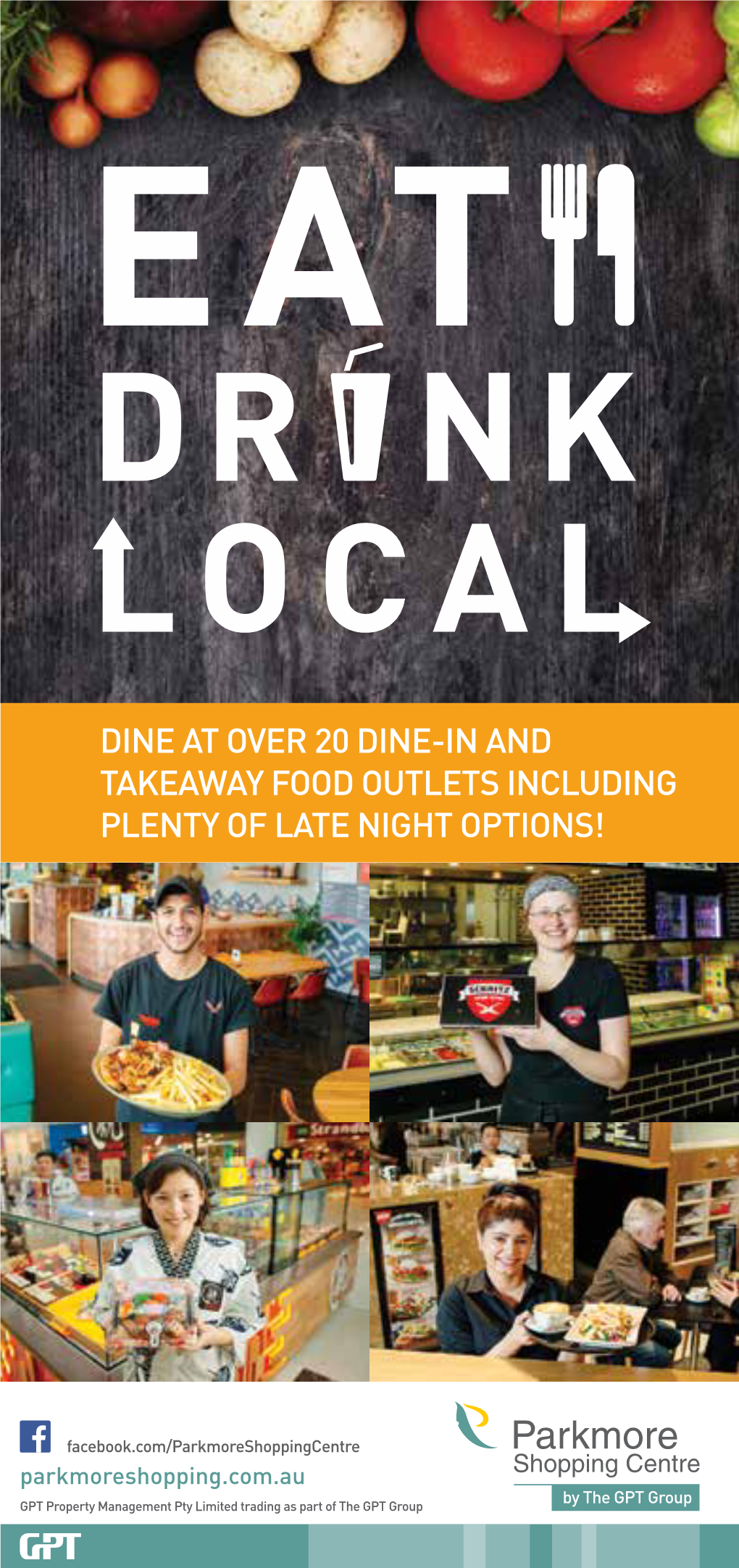 Dine at Over 20 Dine-In and Takeaway Food Outlets Including Plenty of Late Night Options!