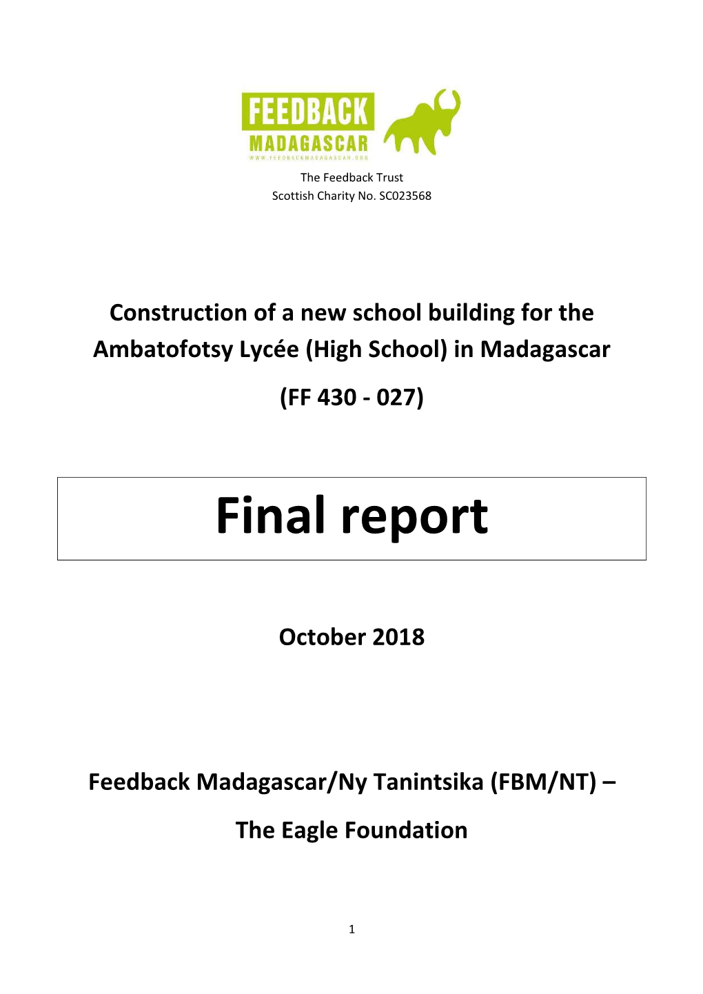 Feedback Madagascar – Final Report