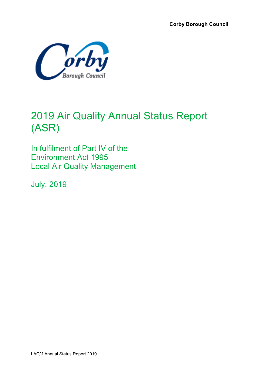 2019 Air Quality Annual Status Report (ASR)