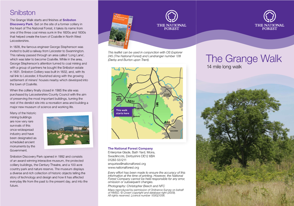 The Grange Walk Starts and Finishes Atsnibston Discovery Park