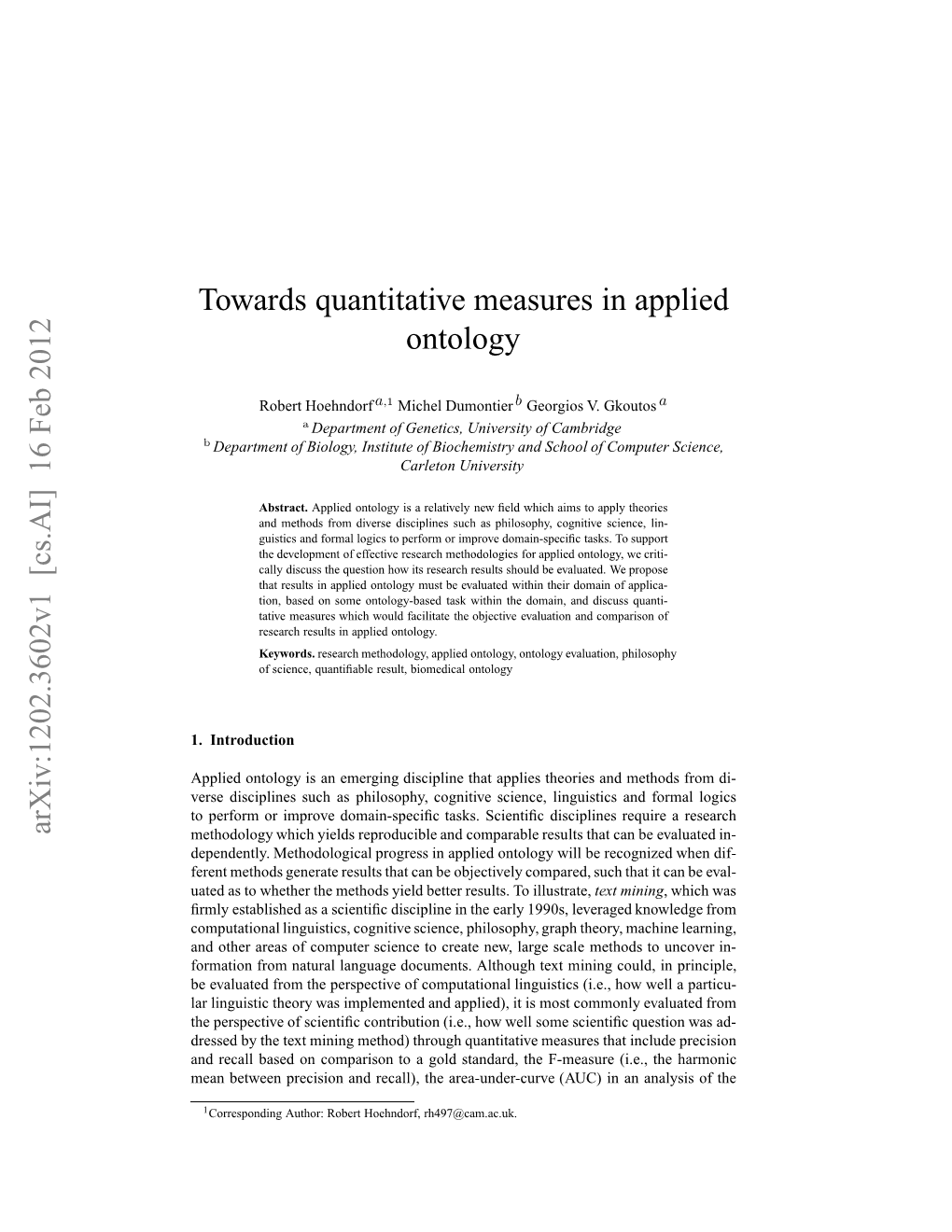 Towards Quantitative Measures in Applied Ontology