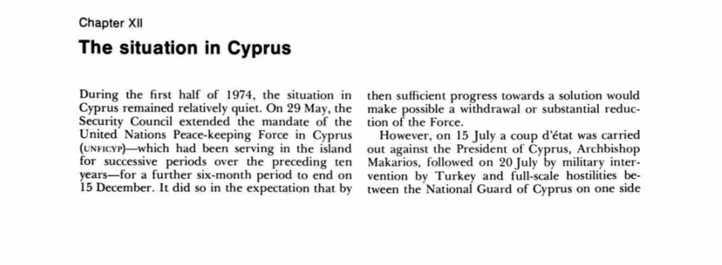 [ 1974 ] Part 1 Sec 1 Chapter 12 the Situation in Cyprus