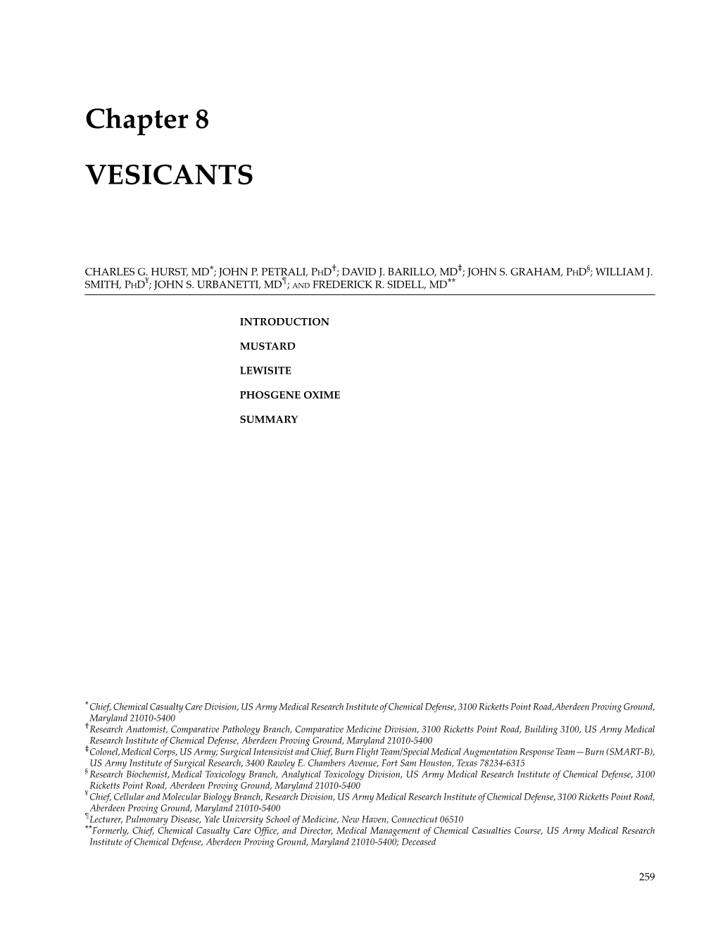 Chapter 8 VESICANTS