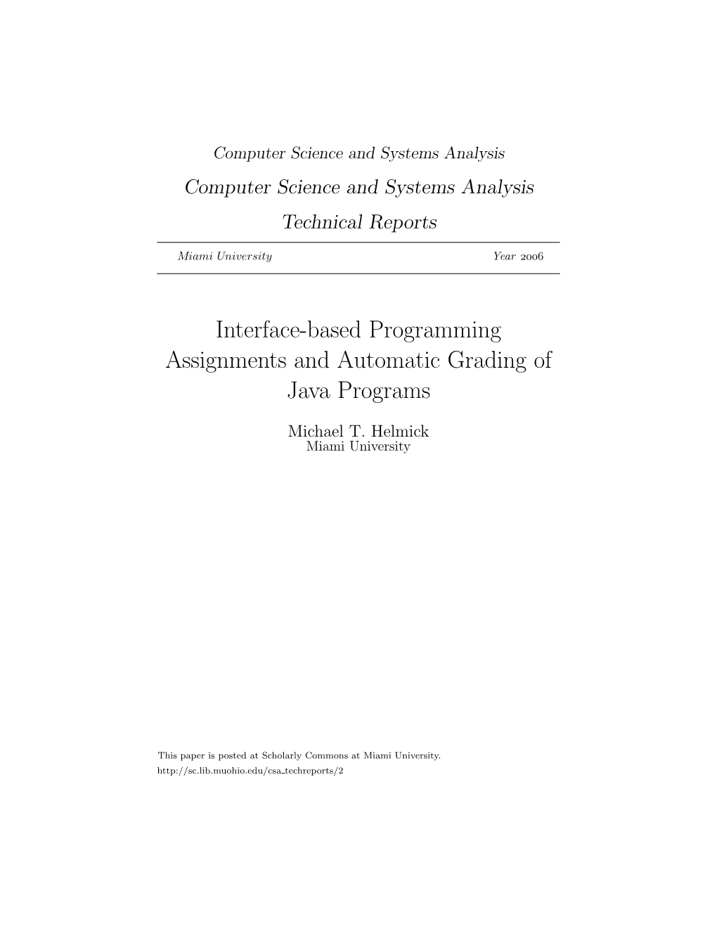 Interface-Based Programming Assignments and Automatic Grading of Java Programs