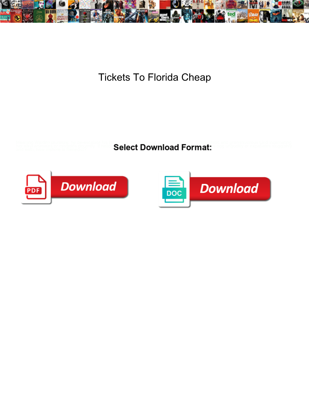 Tickets to Florida Cheap