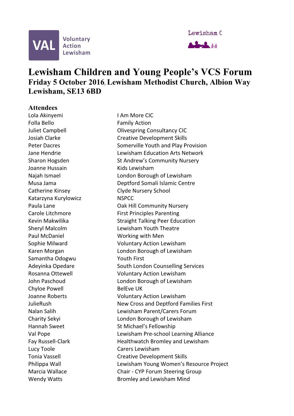 Lewisham Children and Young People S VCS Forum