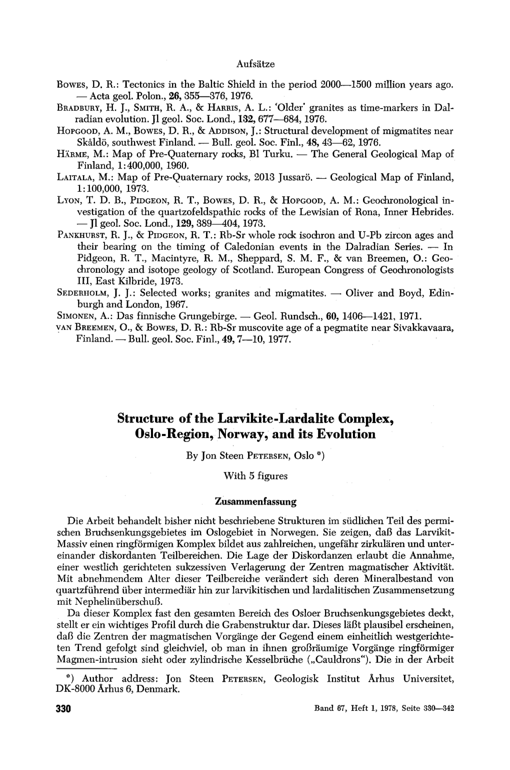 Structure of the Larvikite-Lardalite Complex, Oslo-Region, Norway, And