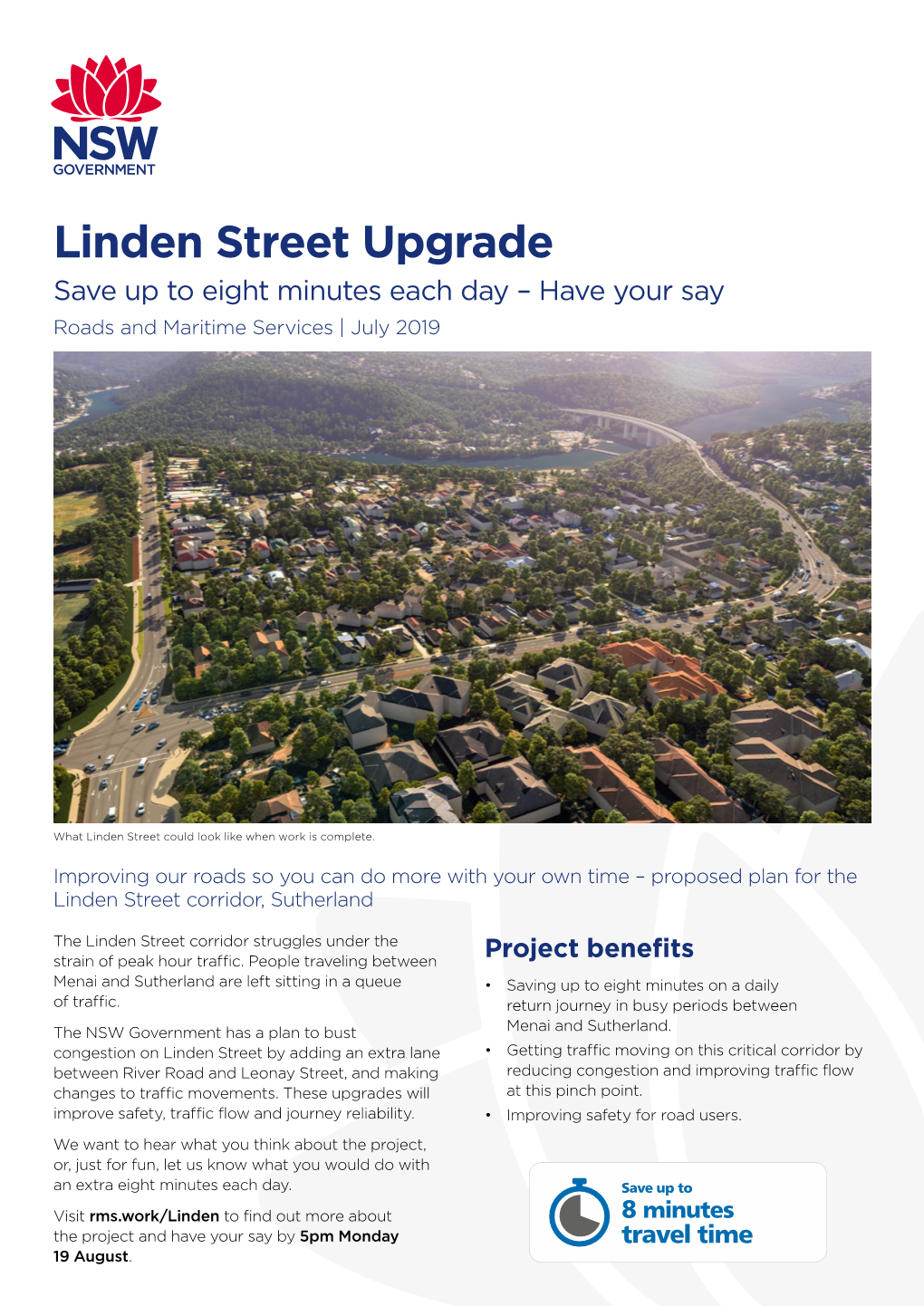 Linden Street Upgrade Save up to Eight Minutes Each Day – Have Your Say Roads and Maritime Services | July 2019