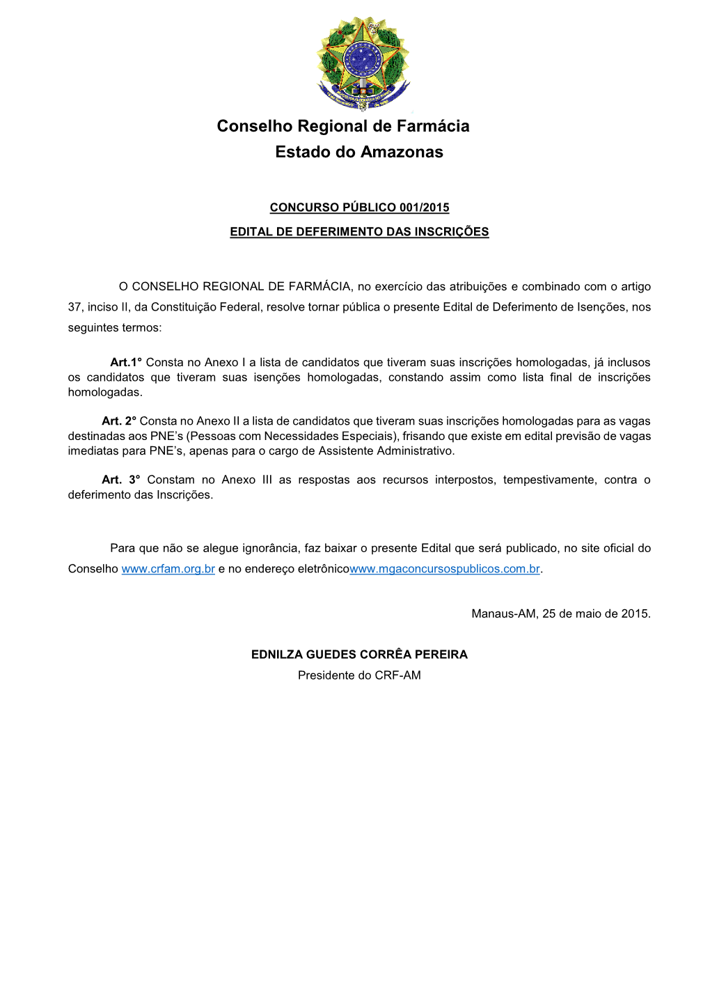 Conselho Regional De Farmácia Estado Do Amazonas