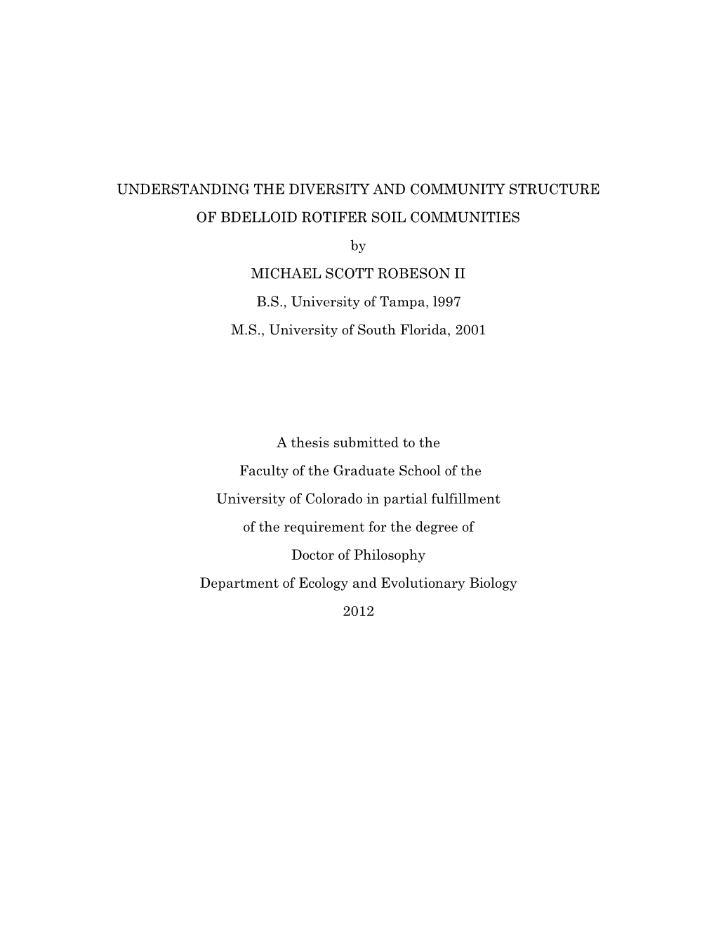 Understanding the Diversity and Community Structure of Bdelloid Rotifer Soil Communities