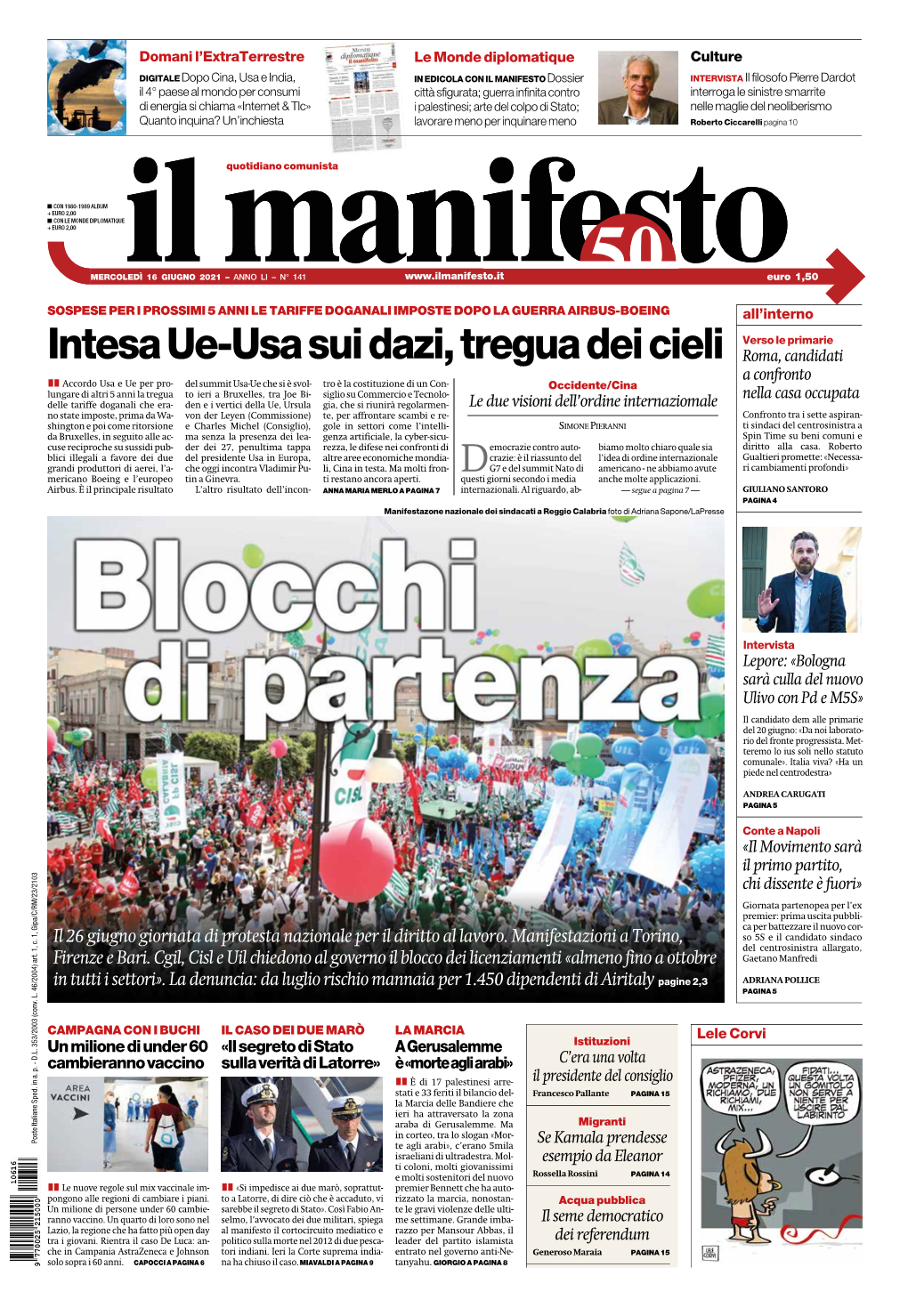 Intesa Ue-Usa Sui Dazi, Tregua Dei Cieli SOSPESE PER I PROSSIMI 5 ANNI LE TARIFFE DOGANALI IMPOSTE DOPO LA GUERRA AIRBUS-BOEING 2,00 EURO +  2,00 EURO +  Airbus