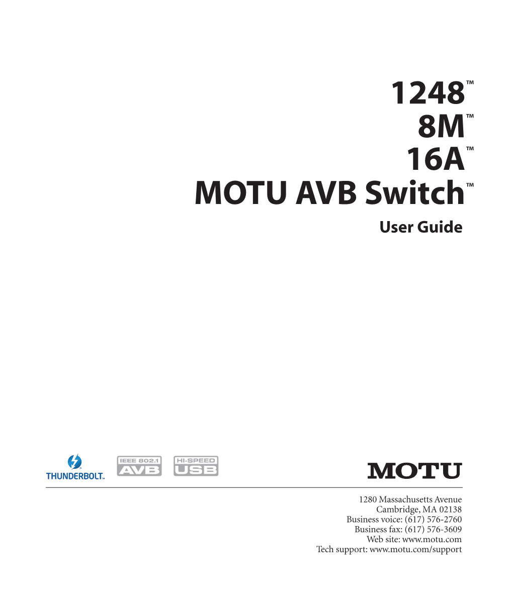 1248/8M/16A/AVB Switch User Guide