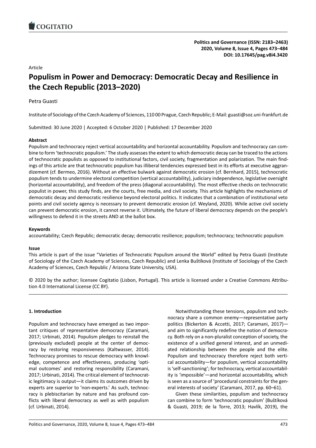 Democratic Decay and Resilience in the Czech Republic (2013–2020)