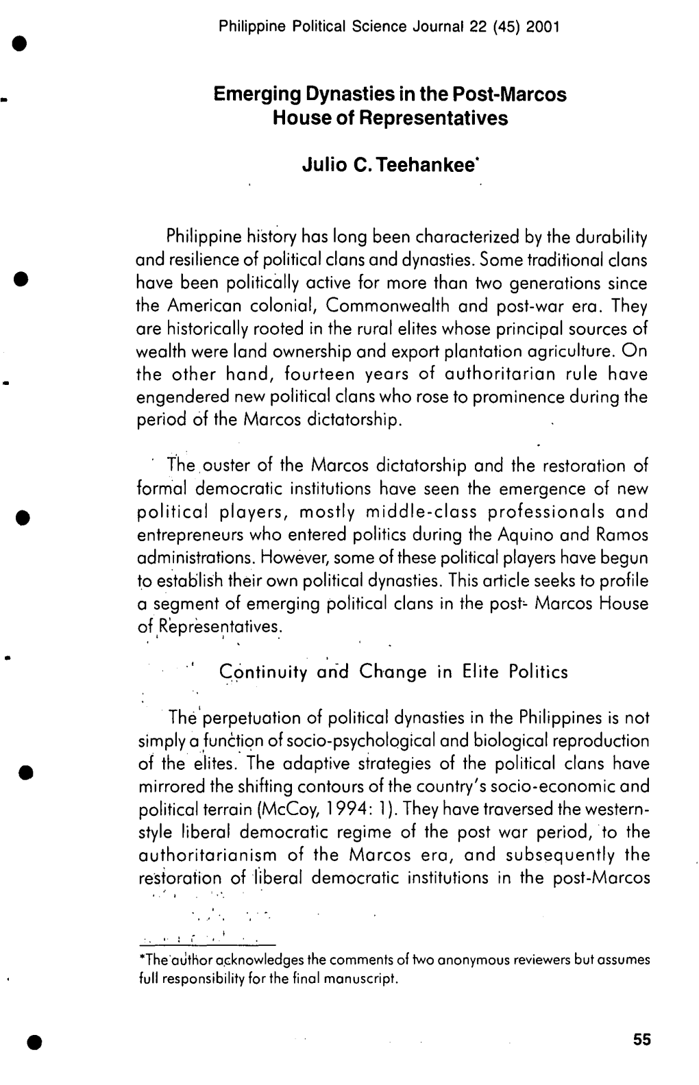 07 Emerging Dynasties in the Post-Marcos House of Representatives.Pdf