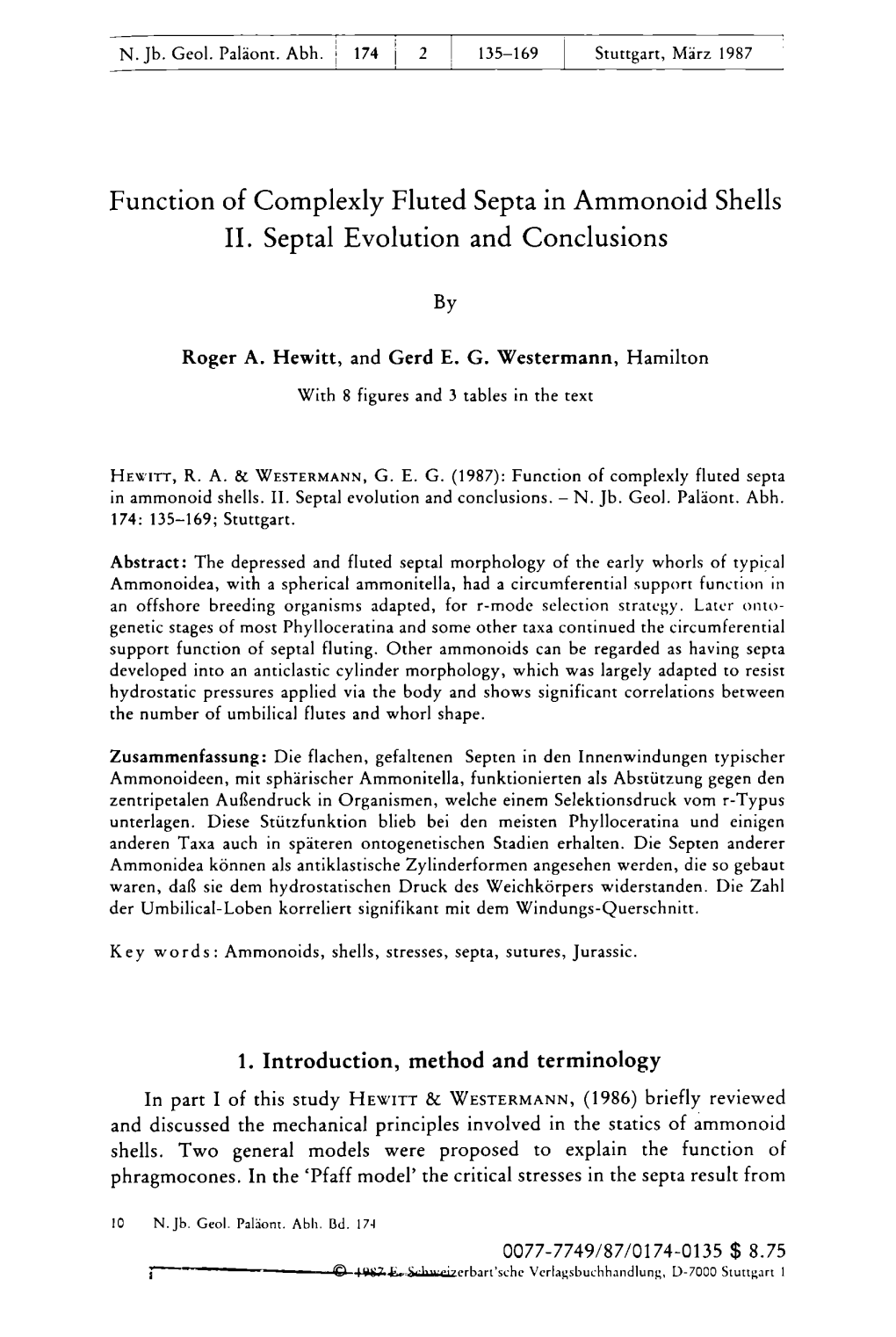 Function of Complexly Fluted Septa in Ammonoid Shells II. Septal Evolution and Conclusions