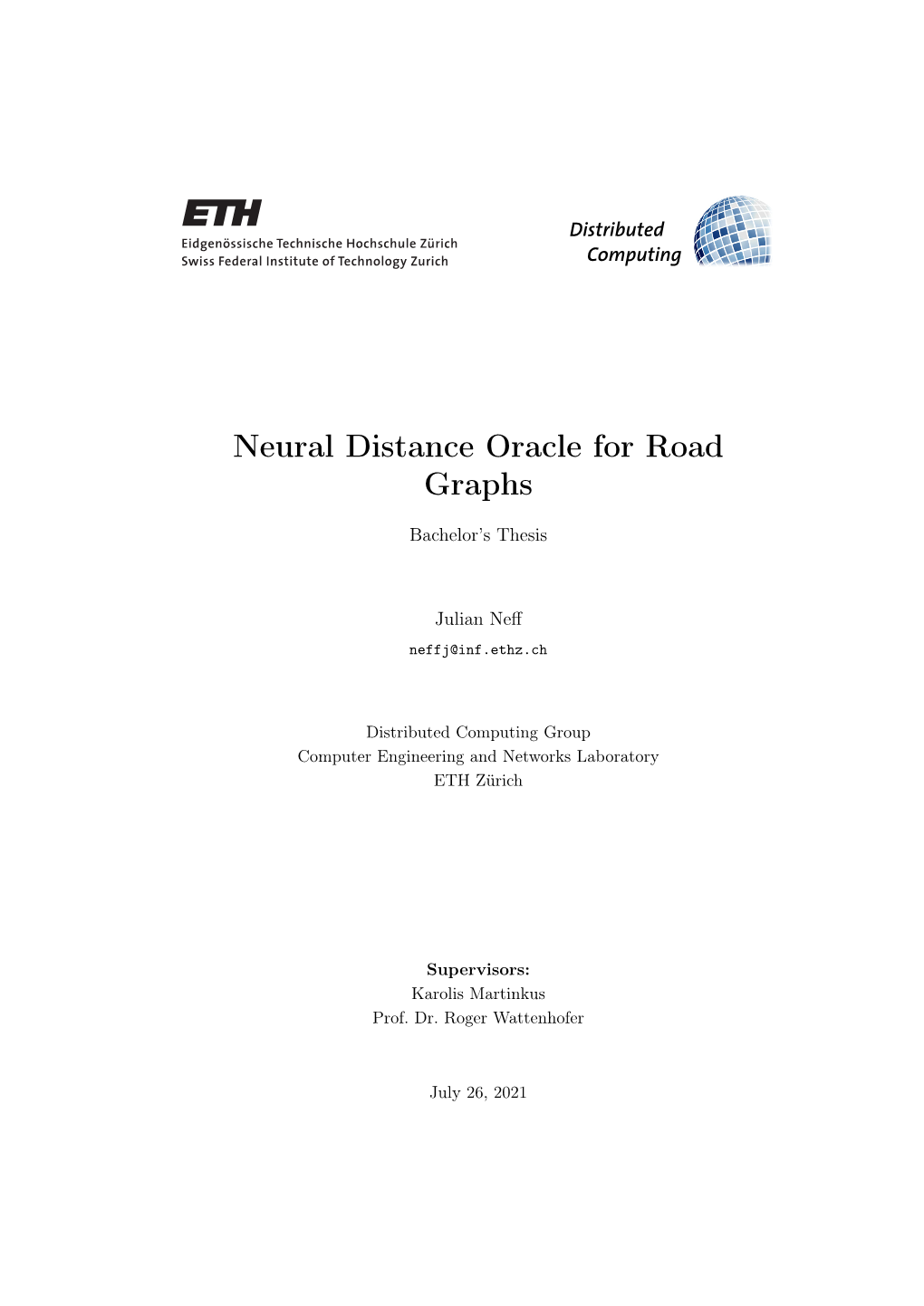 Neural Distance Oracle for Road Graphs